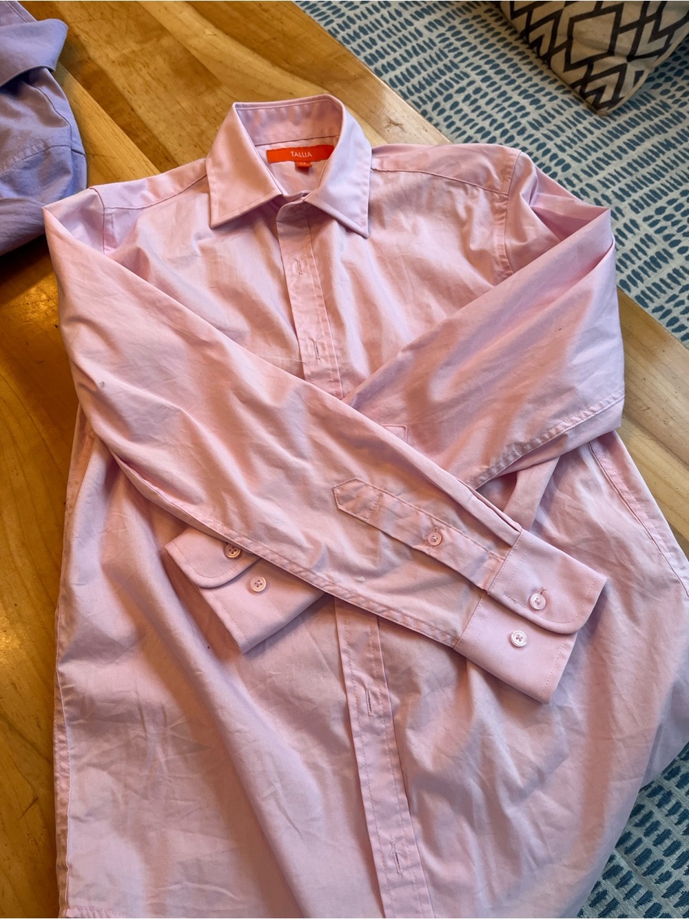 TALLIA Boys Light Pink Long-Sleeve Dress Shirt